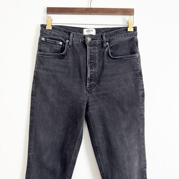 AGOLDE High Rise Riley Straight Leg Jeans Black 29 - Picture 5 of 12